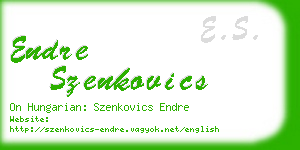 endre szenkovics business card